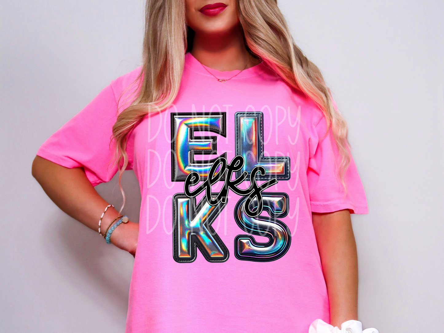 Elks Holographic School Mascot DTF Transfer - TED1664