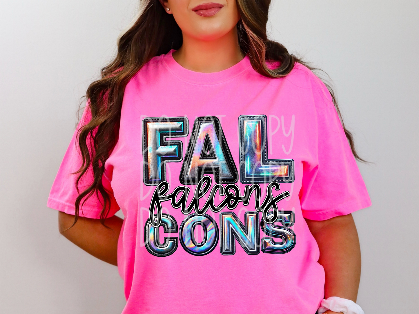 Falcons Holographic School Mascot DTF Transfer - TED1665