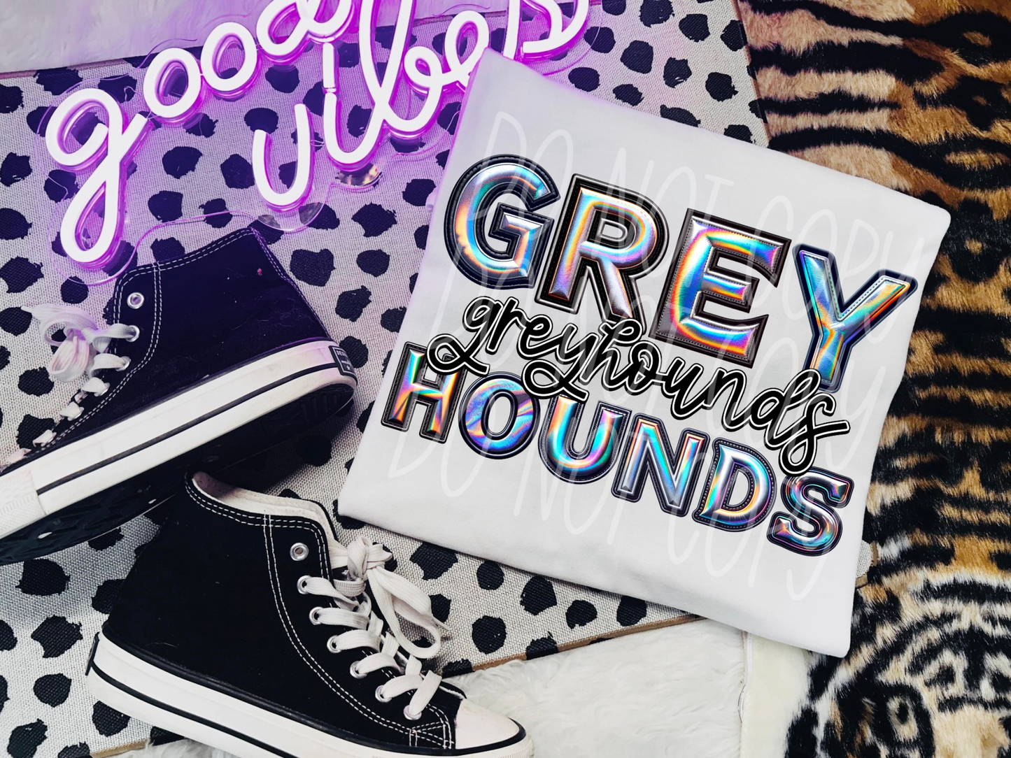 Greyhounds Holographic School Mascot DTF Transfer - TED1667