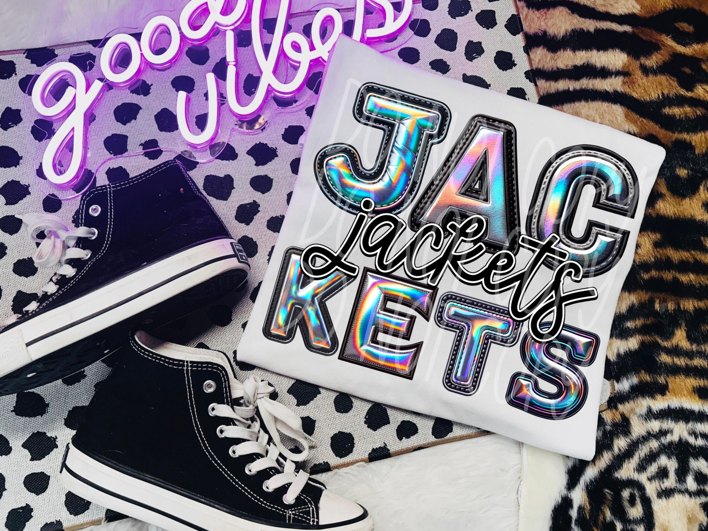 Jackets Holographic School Mascot DTF Transfer - TED1677