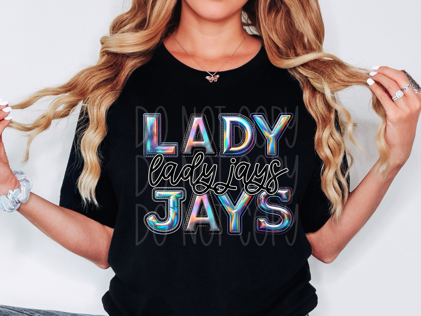Lady Jays Holographic School Mascot DTF Transfer - TED1682