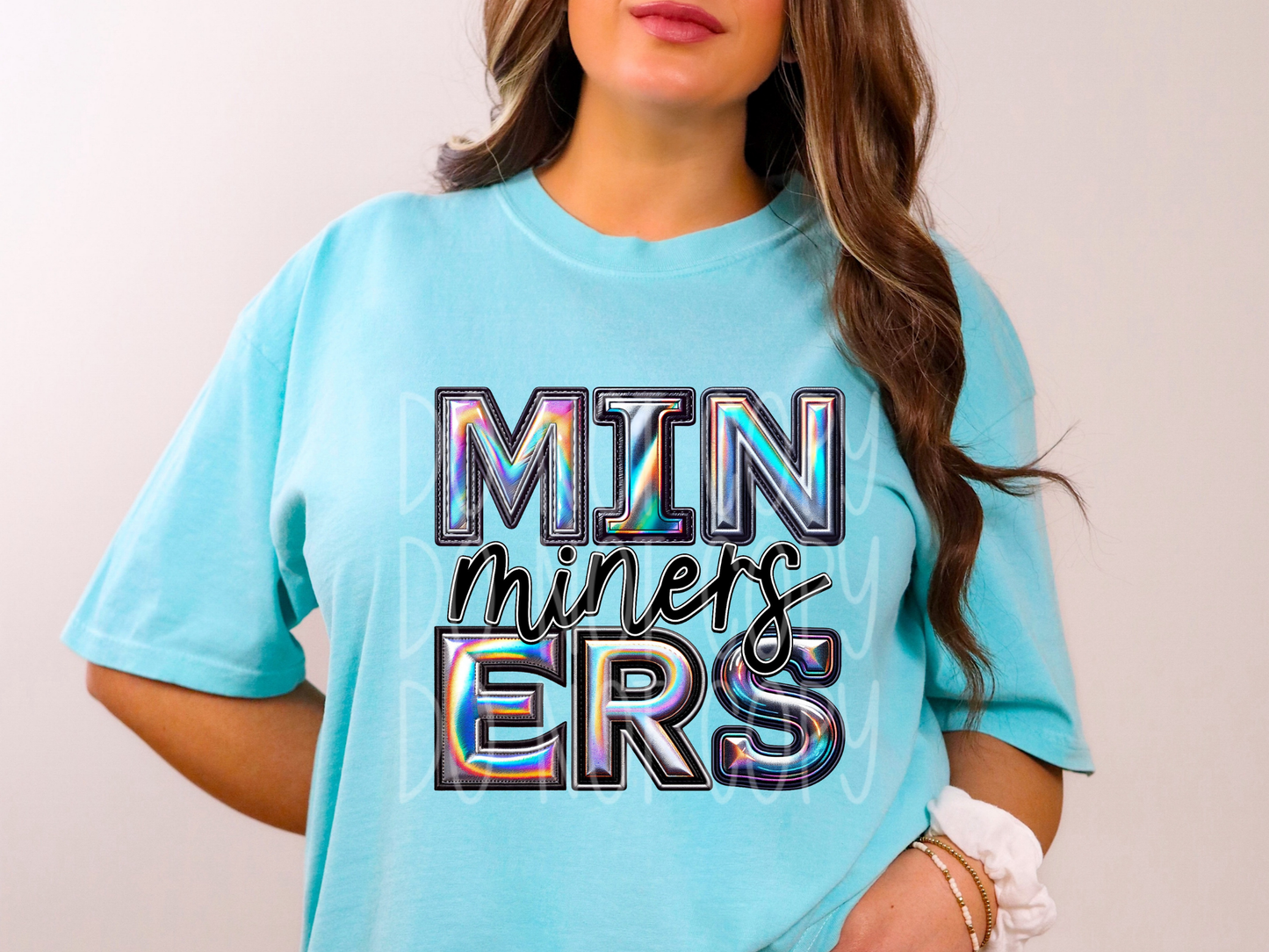 Miners Holographic School Mascot DTF Transfer - TED1689