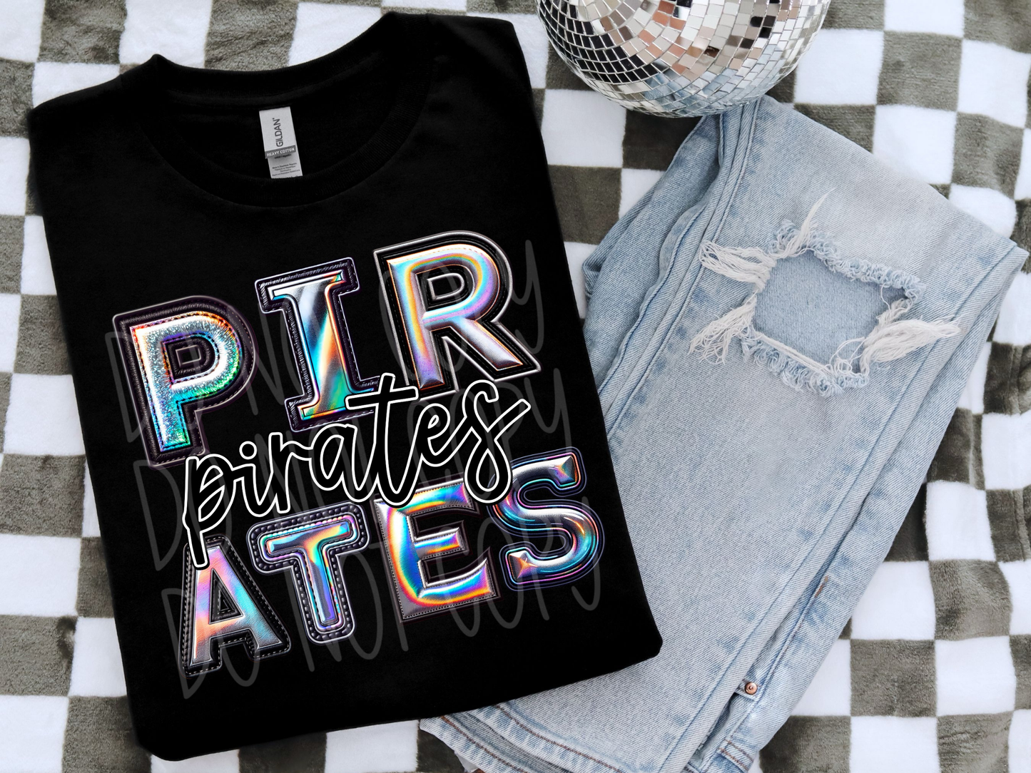 Pirates Holographic School Mascot DTF Transfer - TED1698