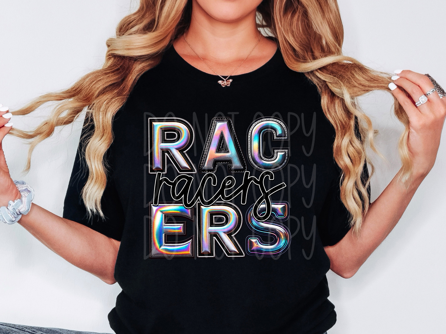 Racers Holographic School Mascot DTF Transfer - TED1703