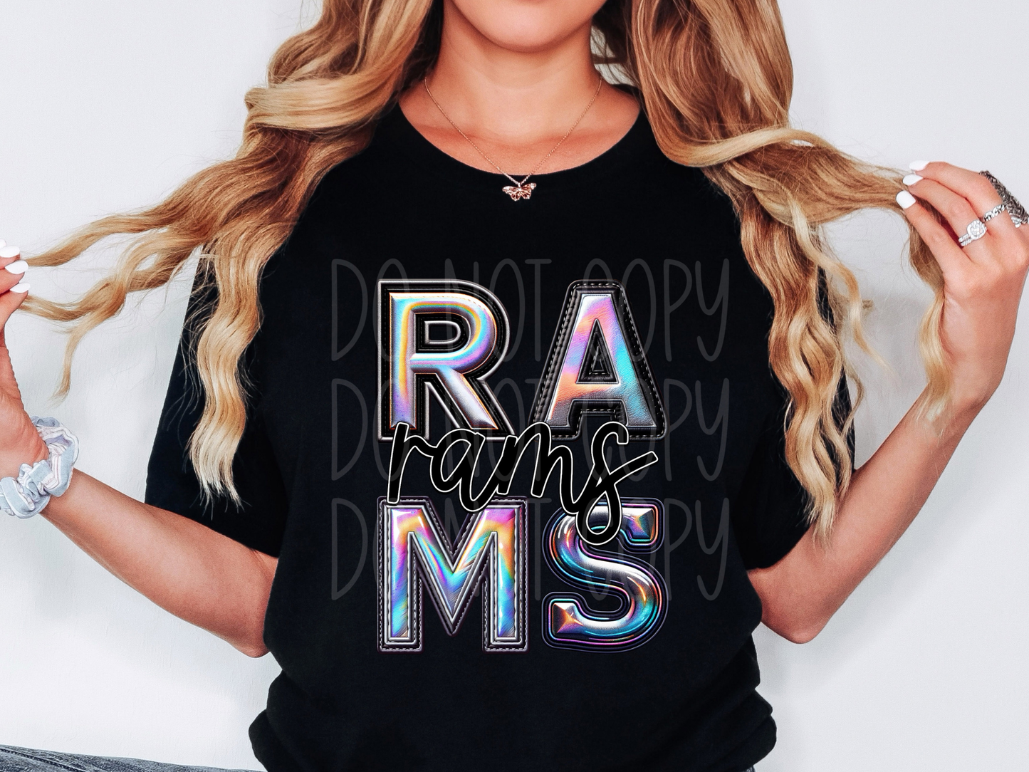 Rams Holographic School Mascot DTF Transfer - TED1704