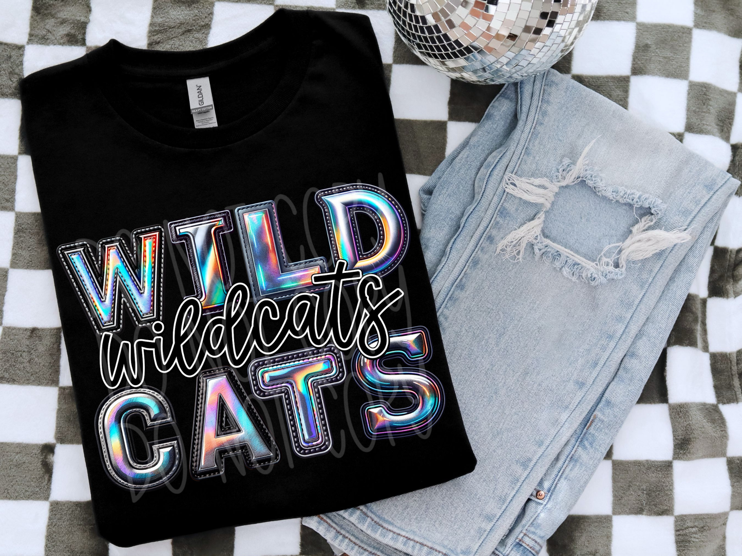 Wildcats Holographic School Mascot DTF Transfer - TED1733