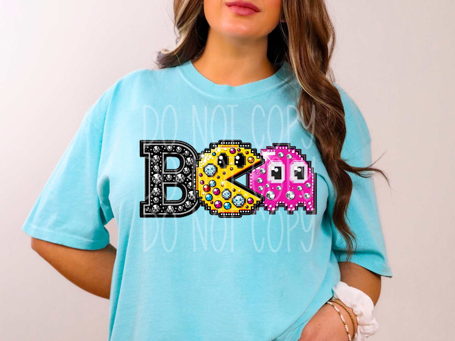 Boo Pac Man Rhinestone Halloween DTF Transfer - TED1738