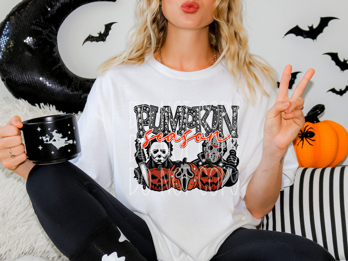 Pumpkin Season Rhinestone Halloween DTF Transfer - TED1742