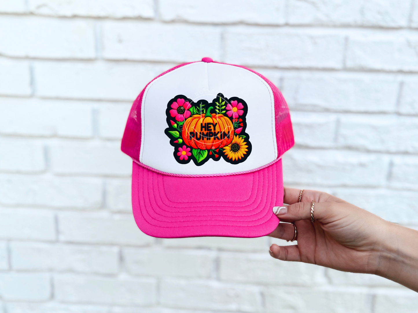 Hey Pumpkin Faux Embroidery Halloween DTF Transfer - TED1745