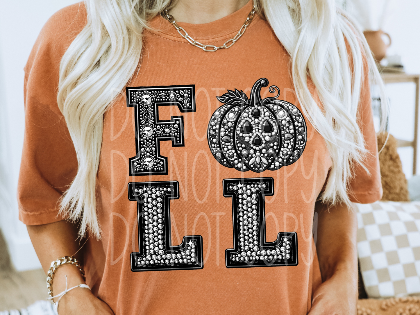 Fall Pumpkin Rhinestone Fall DTF Transfers - TED1760