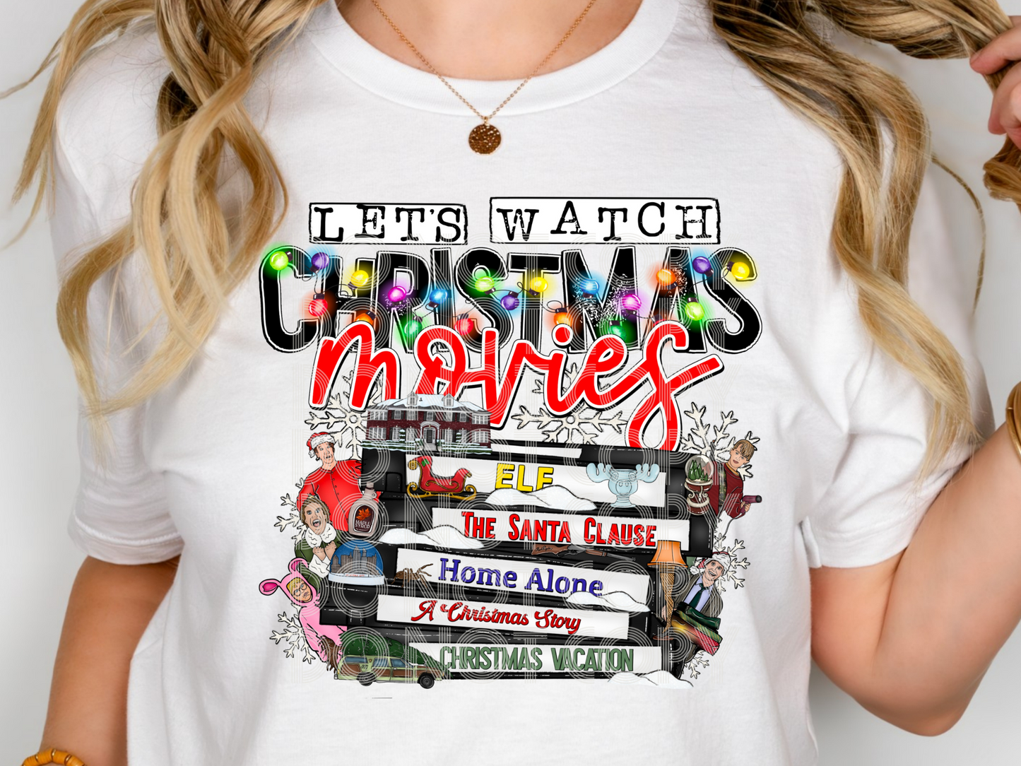 Let's Watch Christmas Movies Movies/TV Shows DTF Transfers - TED1770