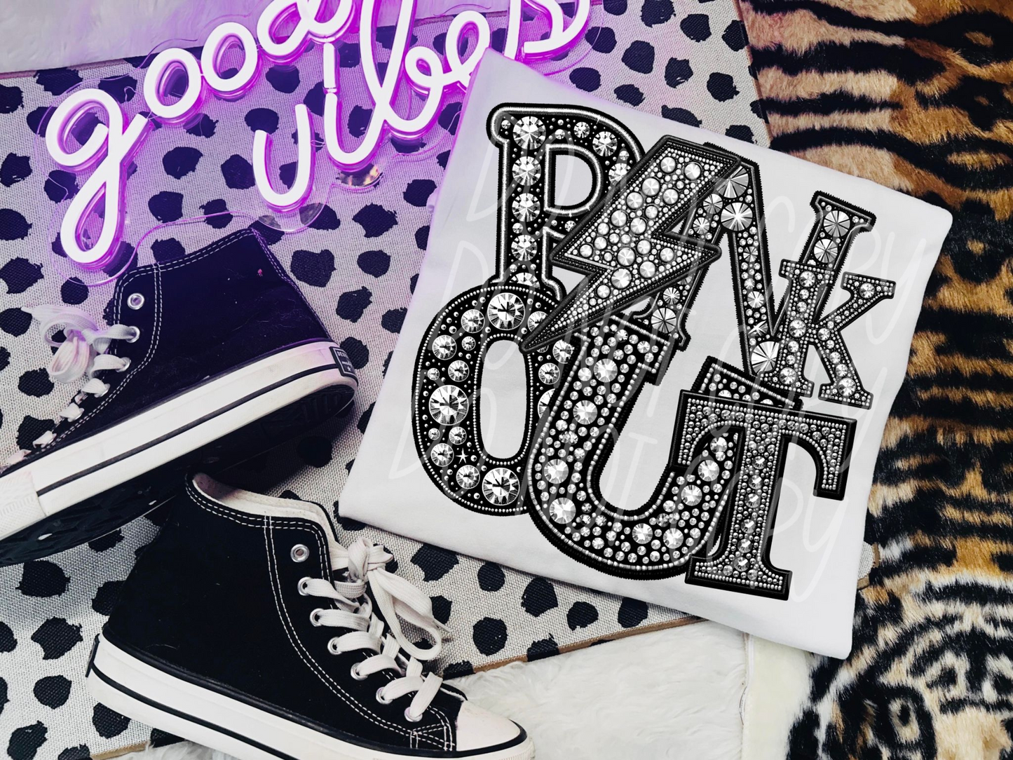 Pink Out Rhinestone DTF Transfer - TED1772