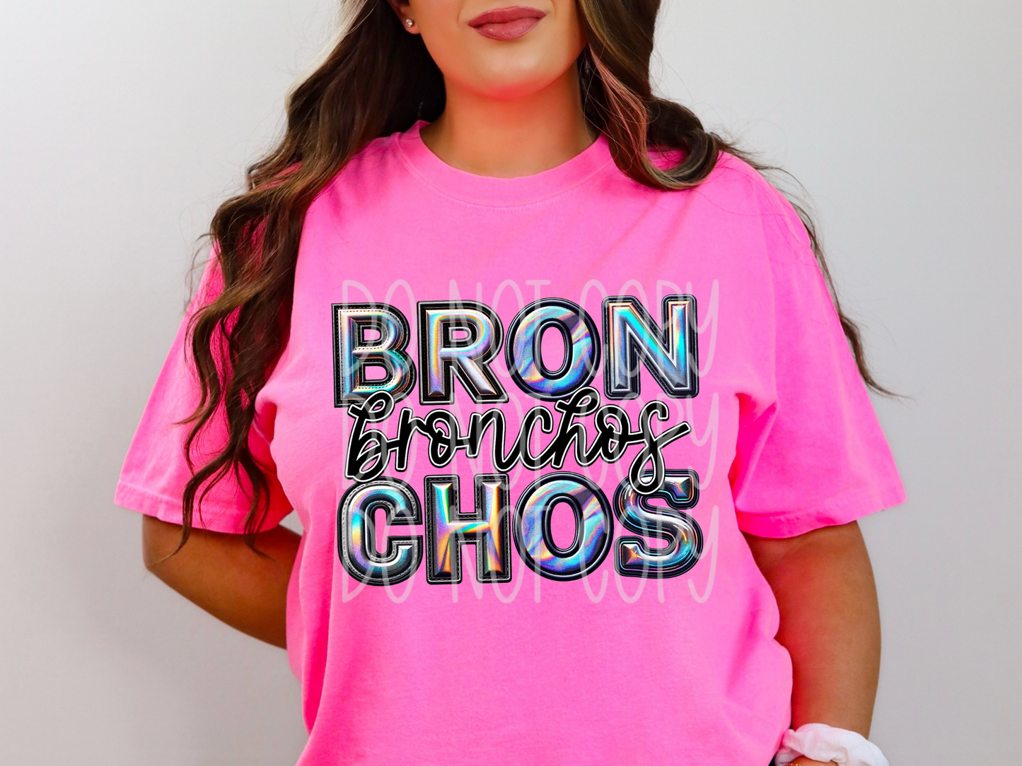 Bronchos Holographic School Mascot DTF Transfer - TED1843