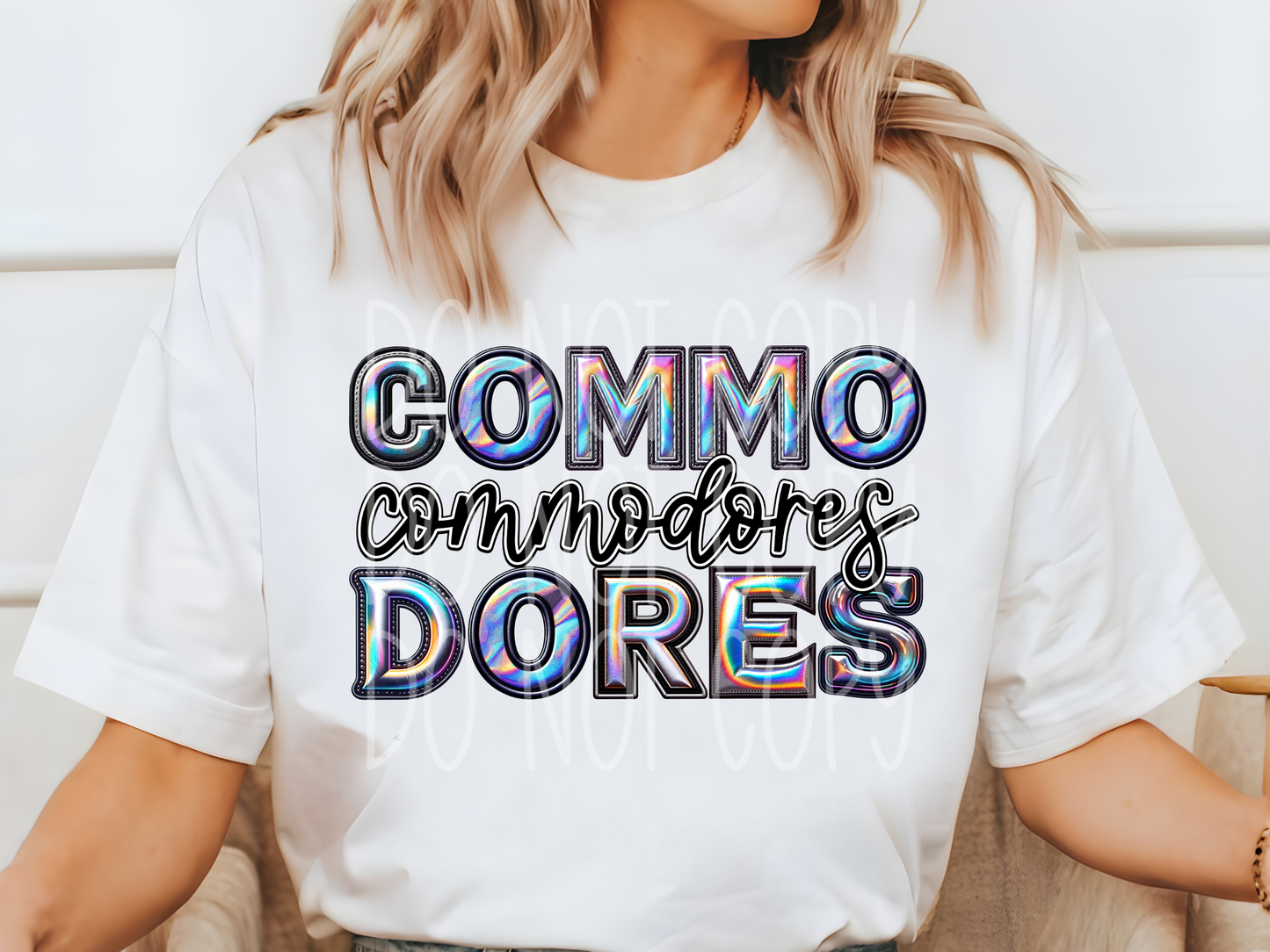 Commodores Holographic School Mascot DTF Transfer - TED1848