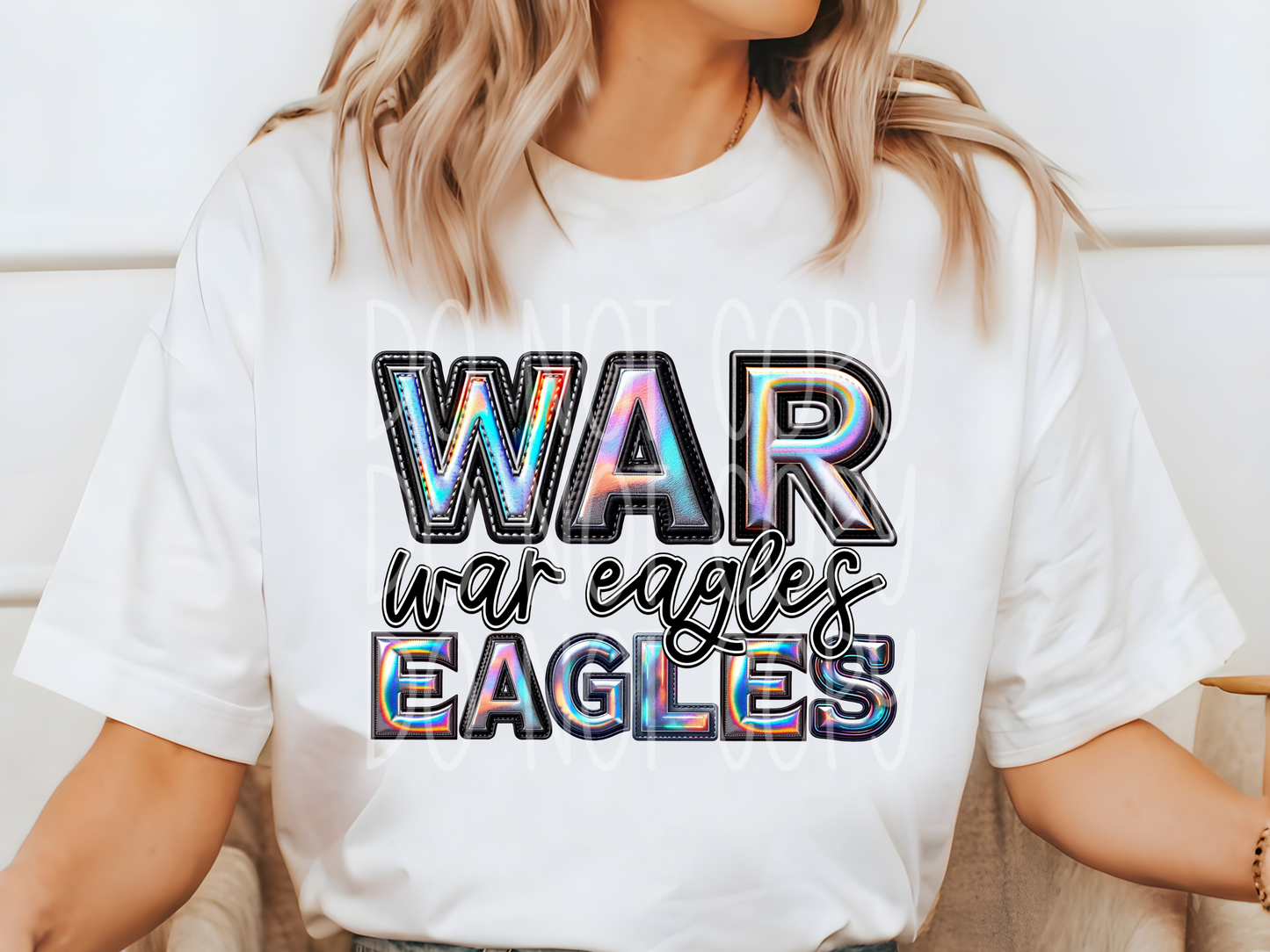 War Eagles Holographic School Mascot DTF Transfer - TED1876