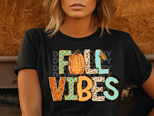 Fall Vibes Pumpkins Pocket-Sleeve DTF Transfer - TED1882