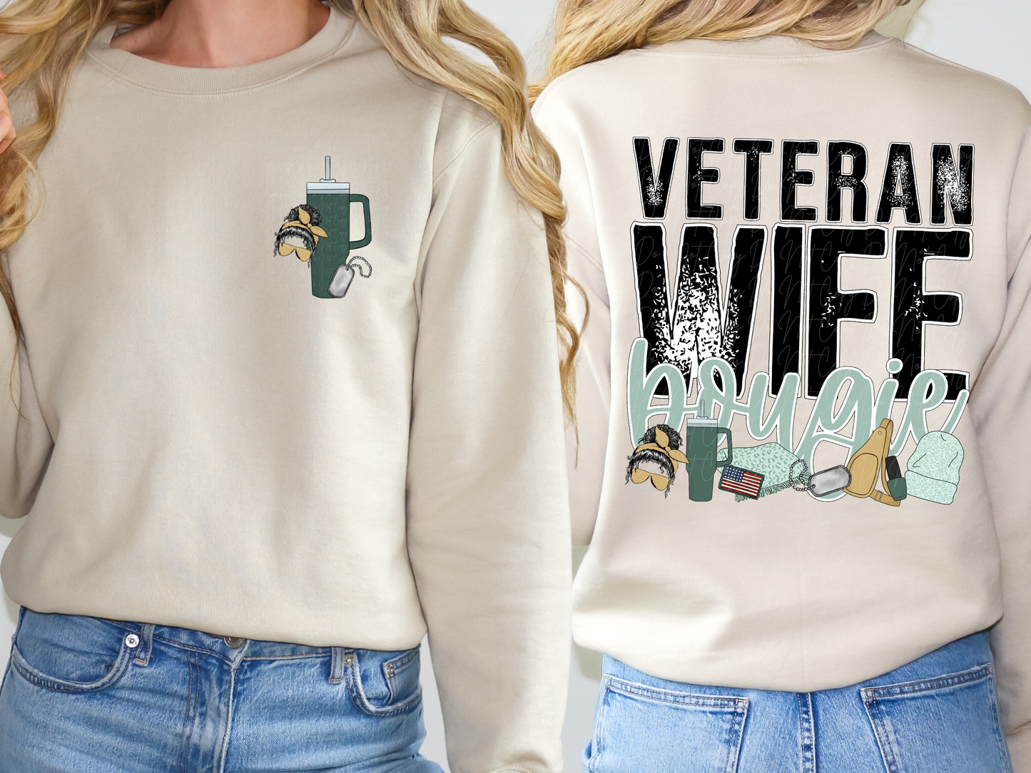 Veteran Wife Bougie Pocket-Sleeve DTF Transfer - TED1136