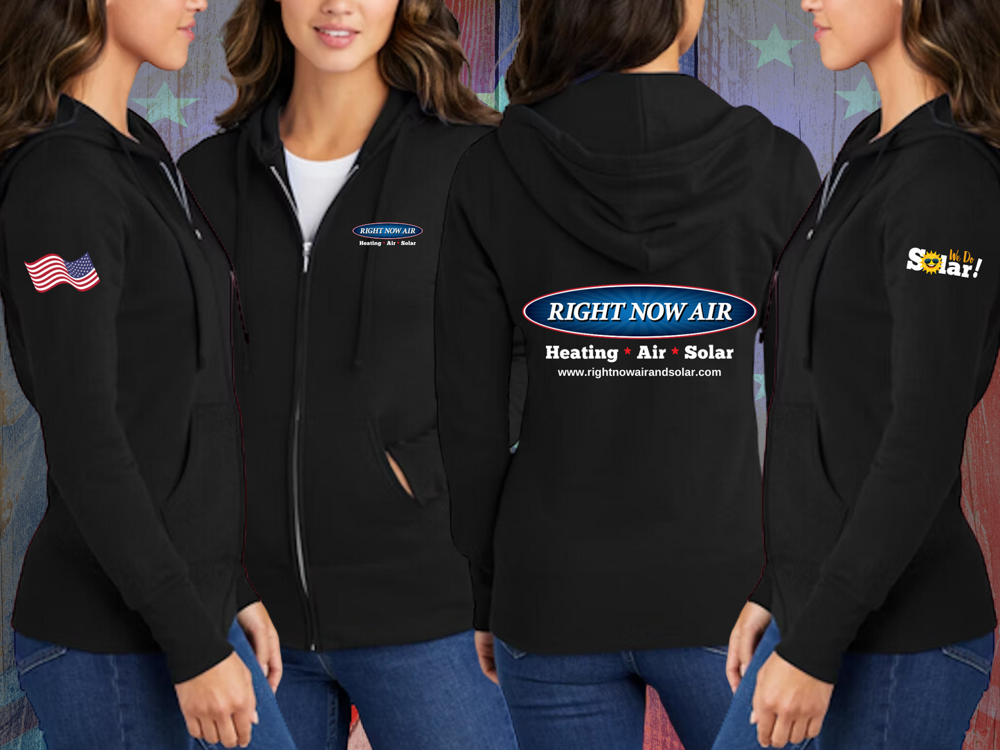Right Now Air & Solar Full Zip Up Hoodie (Women's Sizing)