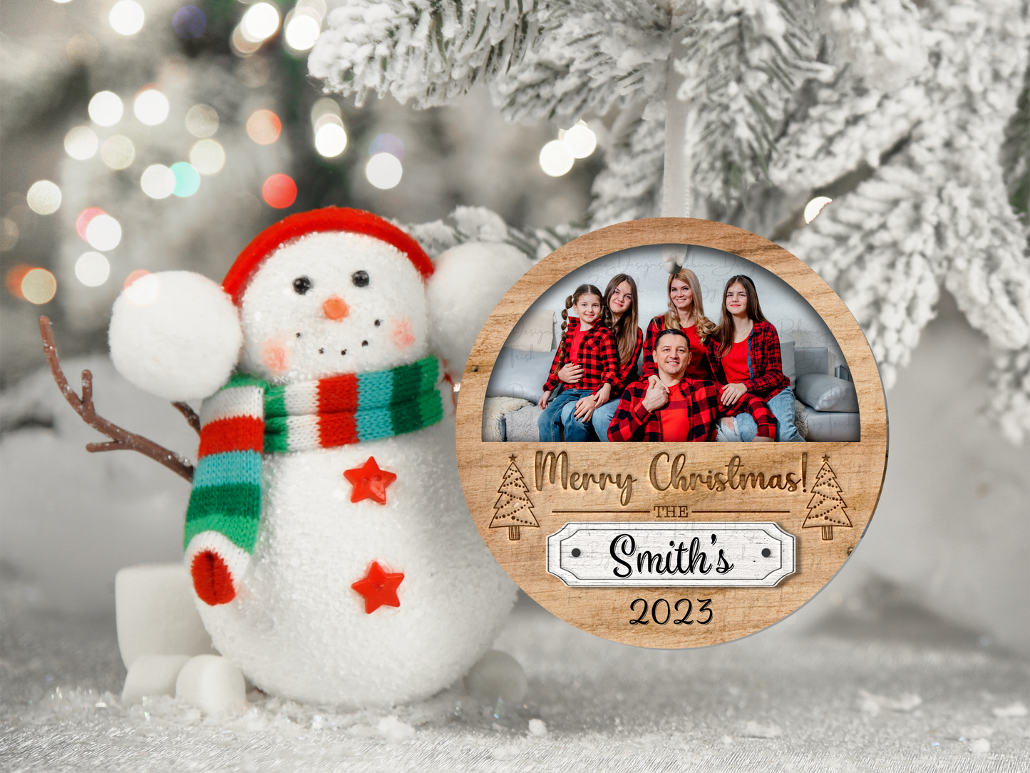 Personalized Merry Christmas Picture Ornament