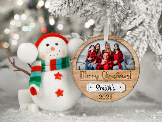 Personalized Merry Christmas Picture Ornament
