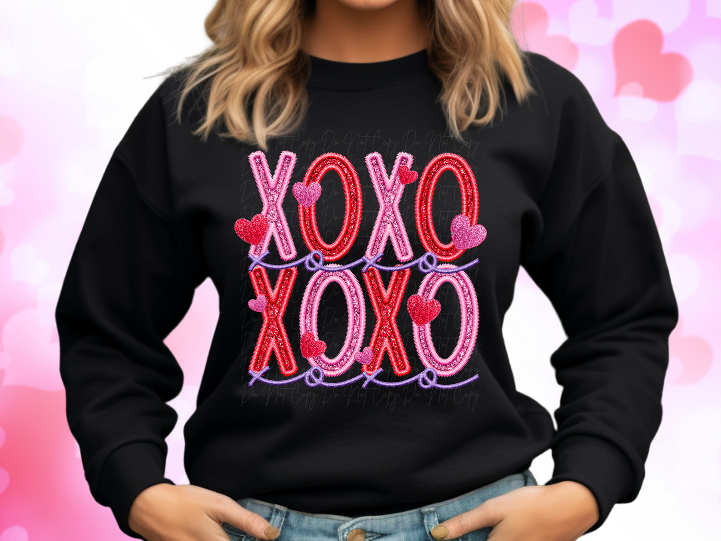 XOXO Faux Sequin Valentine's Day Sweatshirt