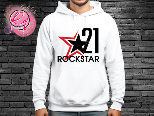 Rockstar 21 Front Design Only Mens Tall Shirt or Hoodie