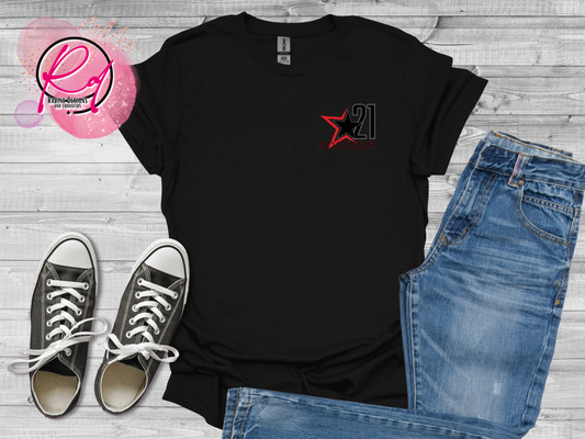 Rockstar 21 Front Design Only Unisex Black Short Sleeve Shirt