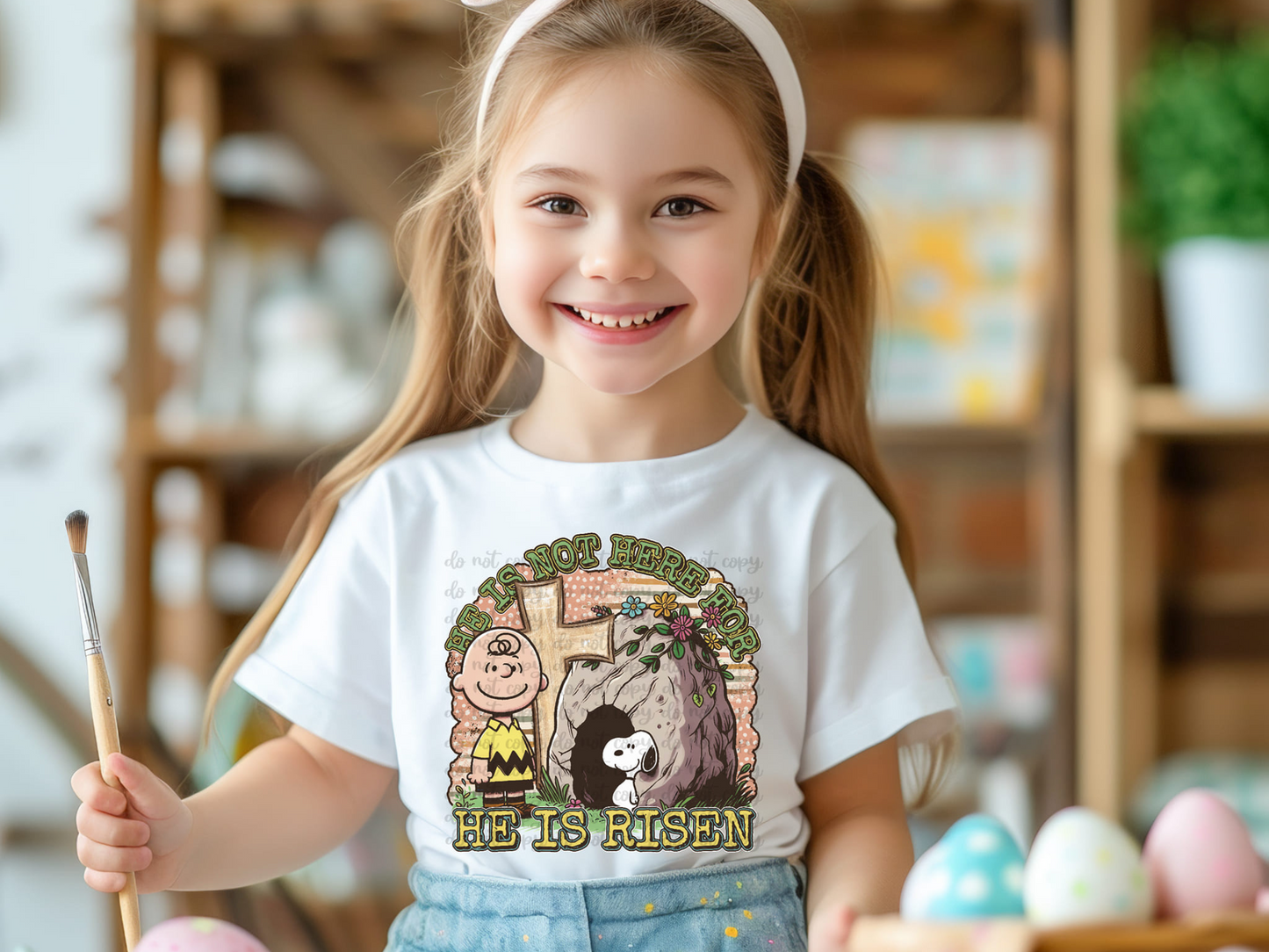 Charlie Brown He Is Not Here For He Is Risen DTF Transfer - TED1184