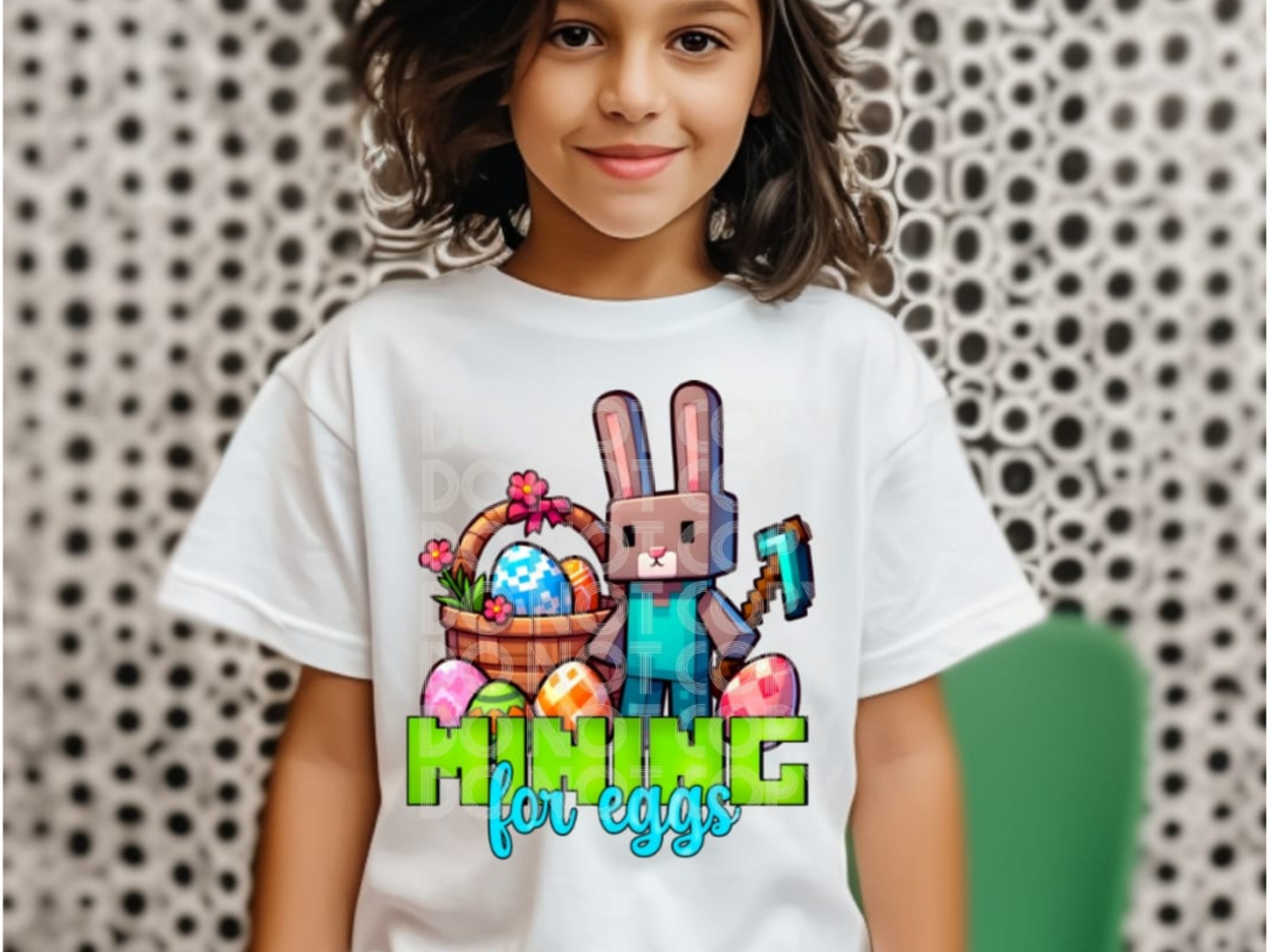 Minecraft Mining For Eggs DTF Transfer - TED1193