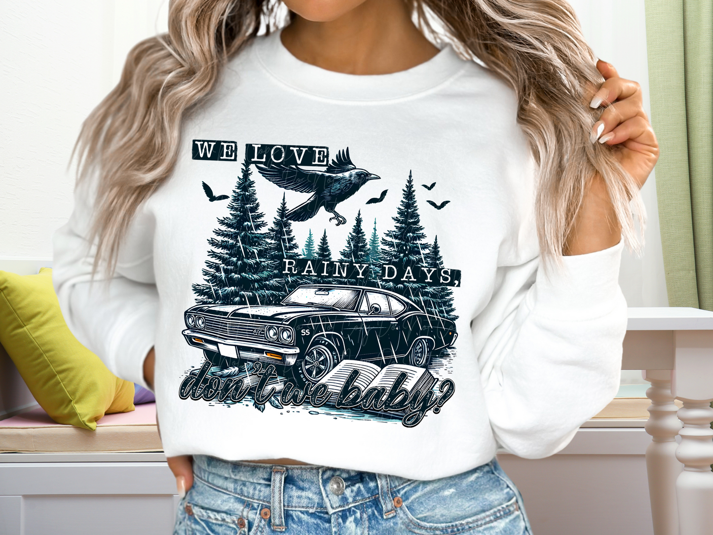 We Love Rainy Days Don't We Baby Book Lovers DTF Transfer - TED1253