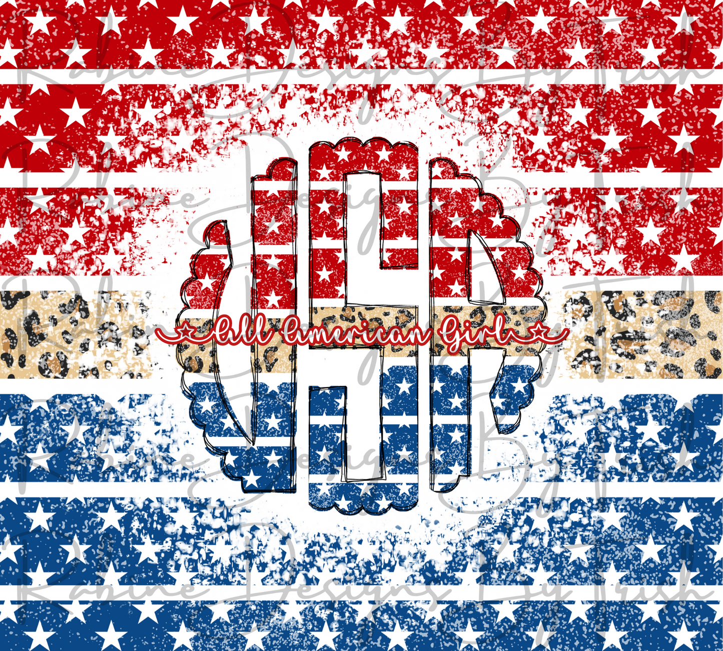 USA Flag Leopard All American Girl Tumbler