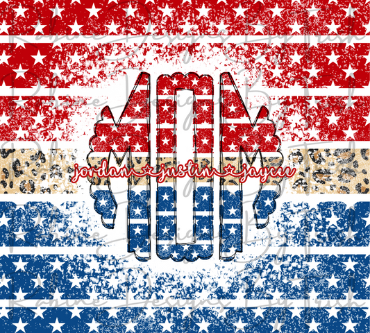 USA Flag Leopard Mom Custom Tumbler
