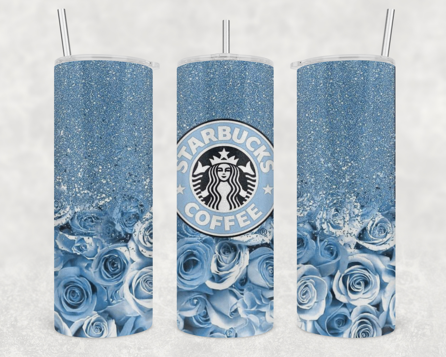 Starbies Blue Rose Tumbler