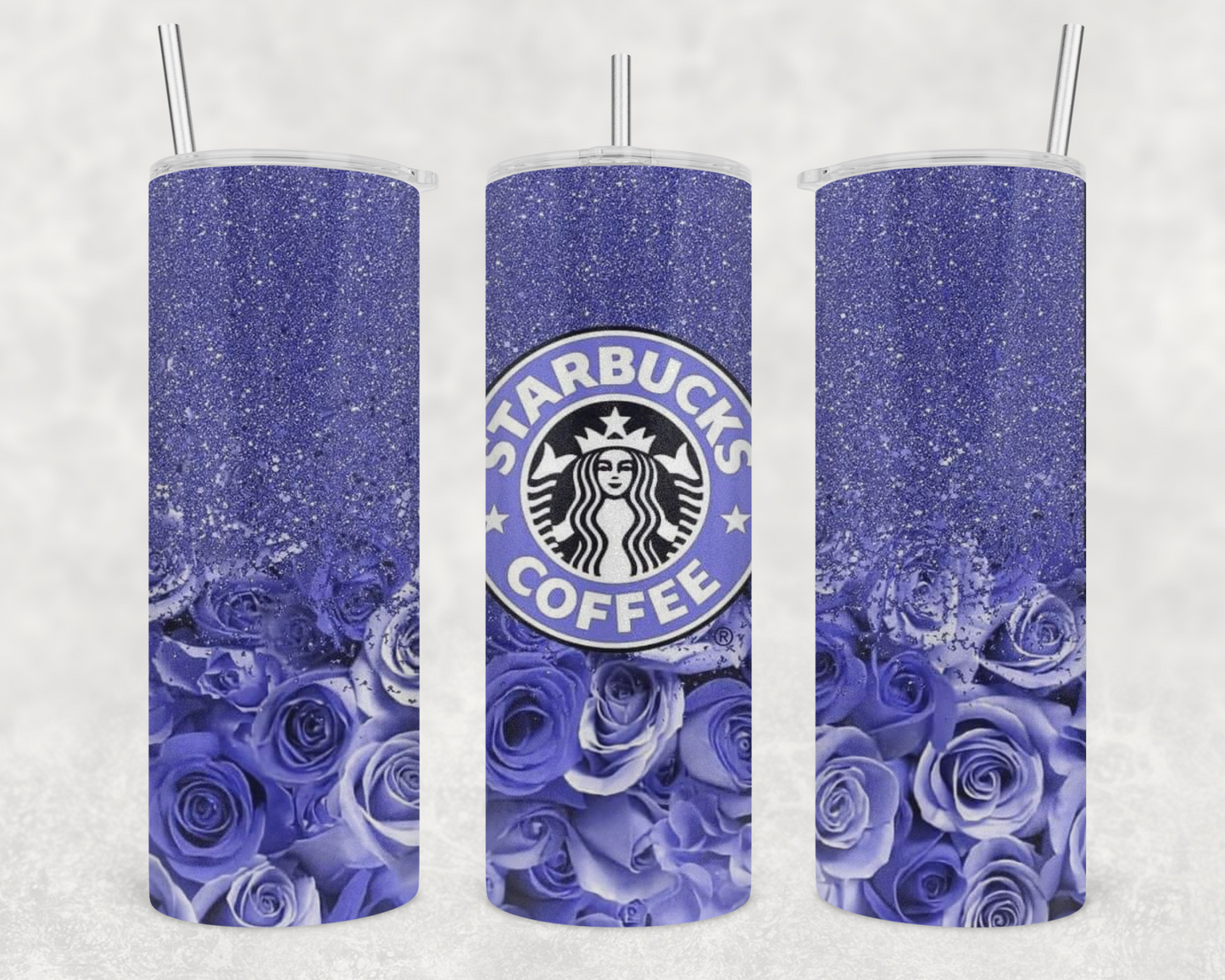 Starbies Royal Blue Rose Tumbler