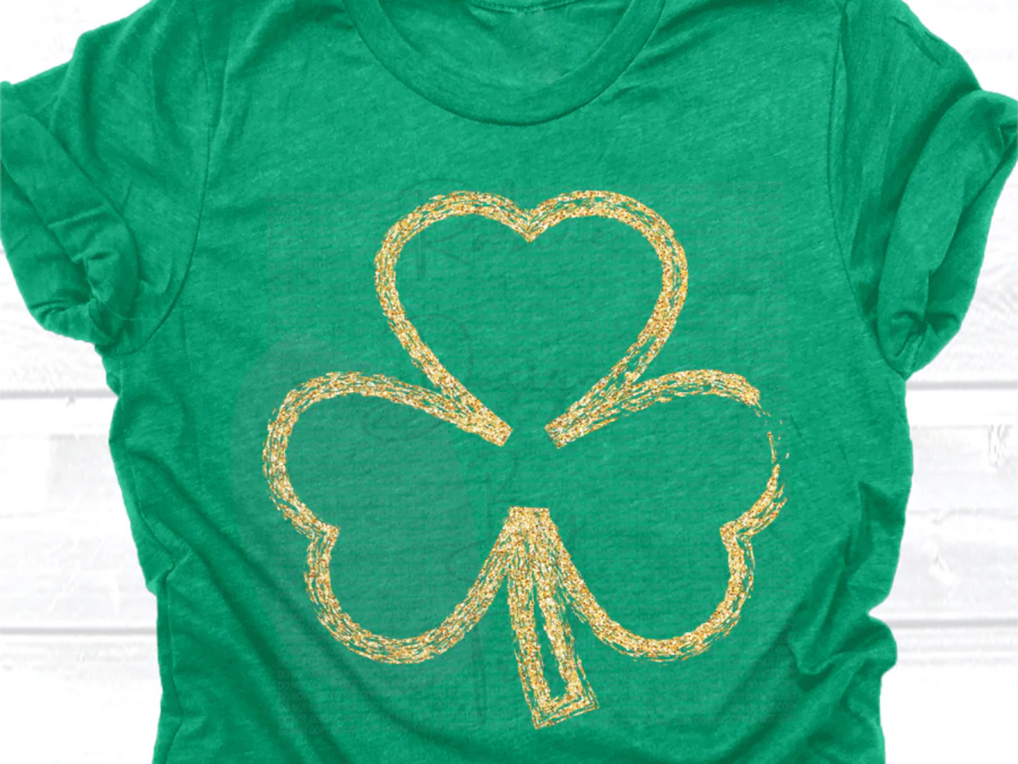 St. Patrick's Day Glitter Shamrock Adult Shirt