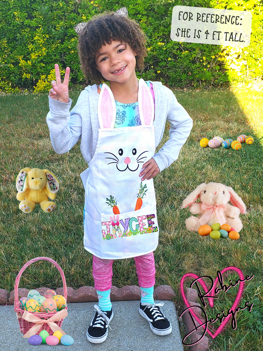 Custom Name Easter Bunny Kids Aprons
