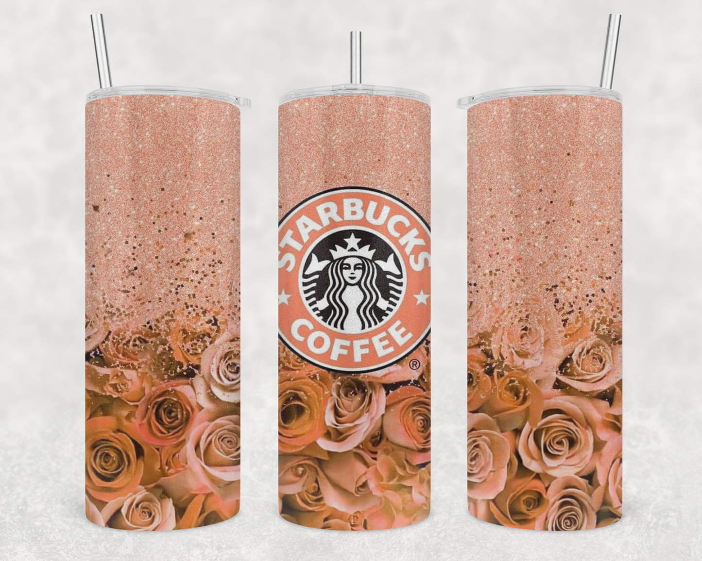 Starbies Orange Rose Tumbler