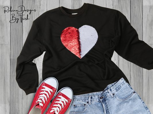 Custom Heart Shaped Sequin With Picture Shirt
