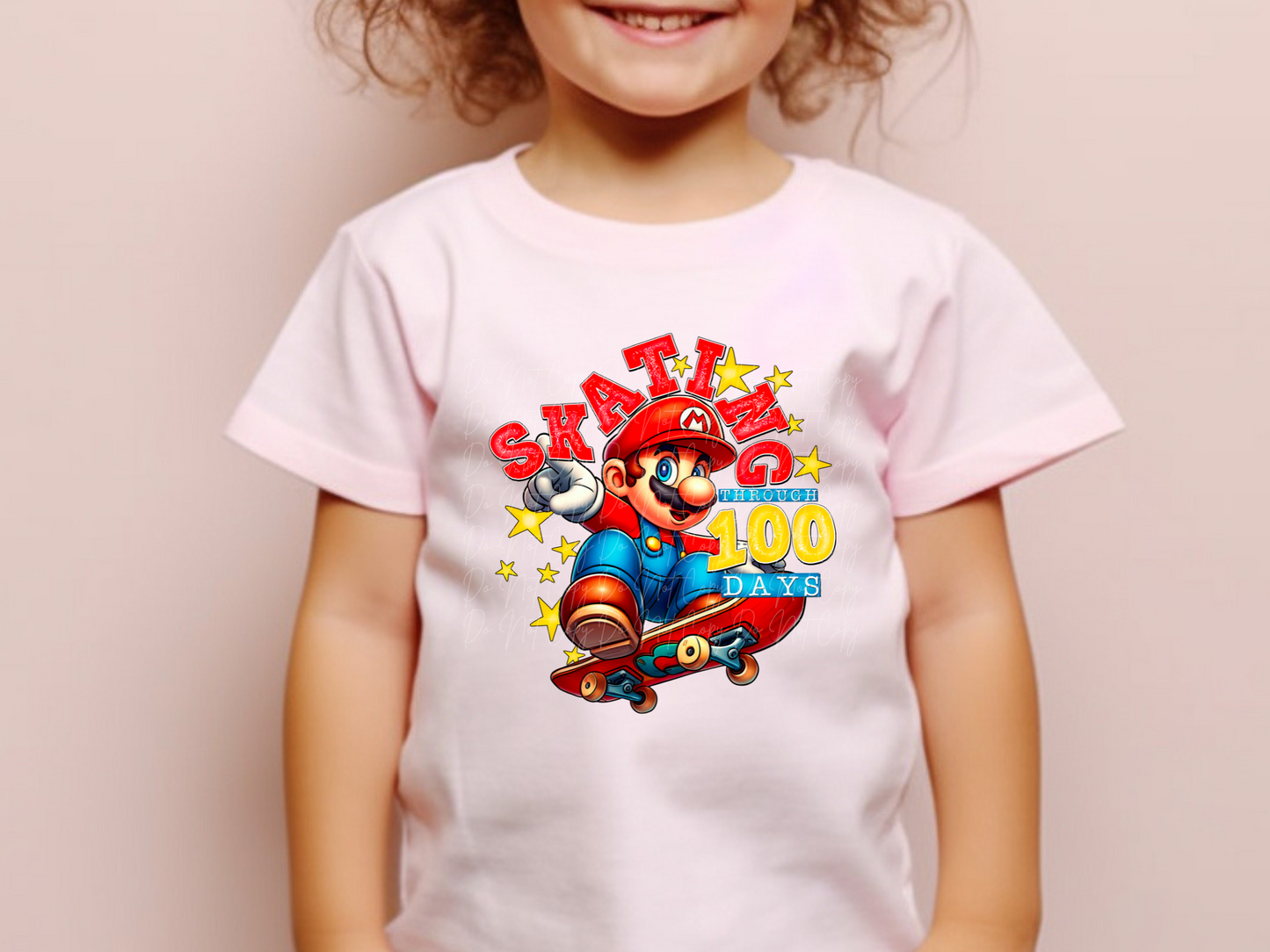 Skating Through 100 Days Mario Youth Shirt
