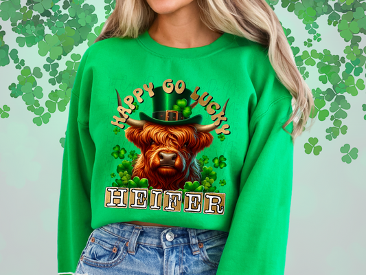 Happy Go Lucky Heifer Cute Cow DTF Transfer - TED1149