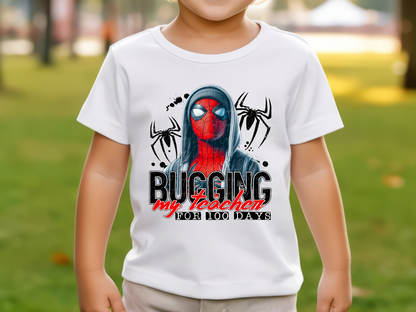 Bugging My Teacher For 100 Days Spiderman Youth Shirt