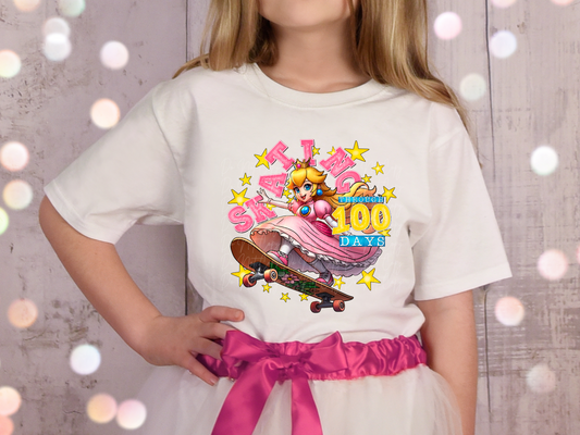 Skating Through 100 Days Princess Peach Youth Shirt