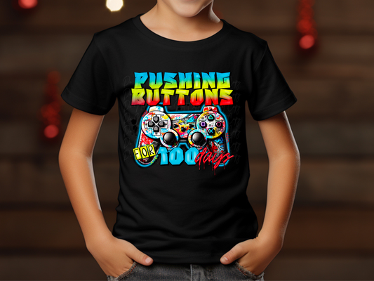 Pushing Buttons For 100 Days Youth Shirt