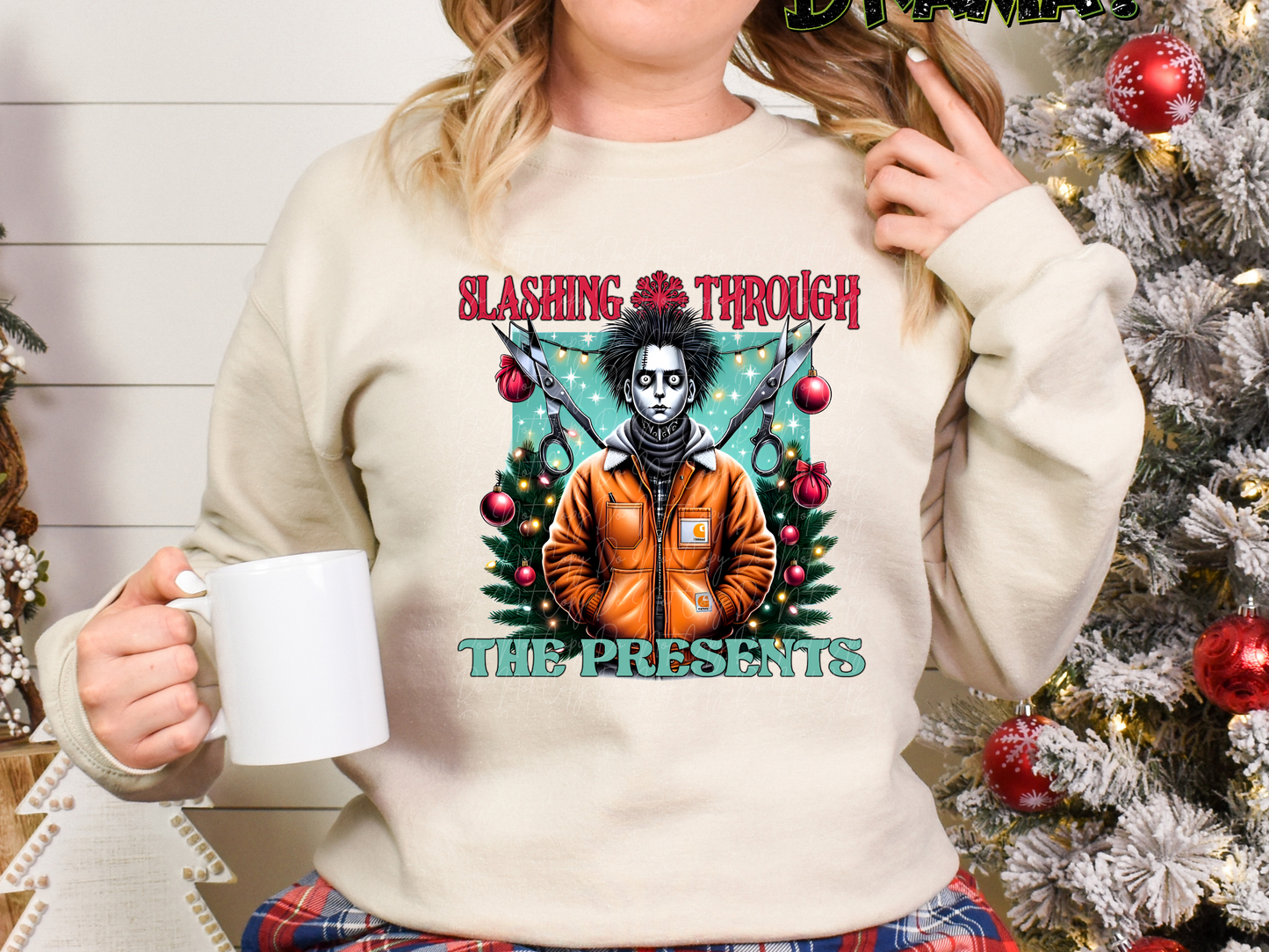 Christmas Horror Edward Scissorhands Slashing Through The Presents Shirt