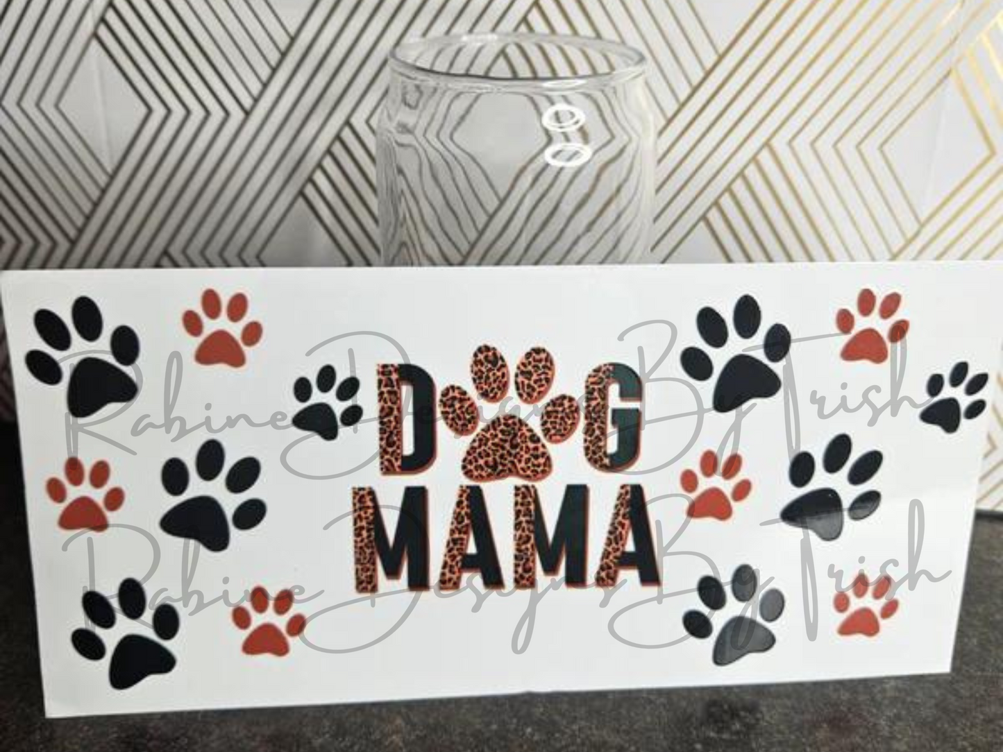 16oz Dog Mama Glass Can Cup