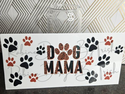 16oz Dog Mama Glass Can Cup