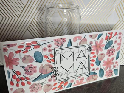 16oz Floral Mama Glass Can Cup