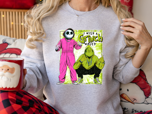 The Mean One and Jack I Wish A Grinch Would Shirt