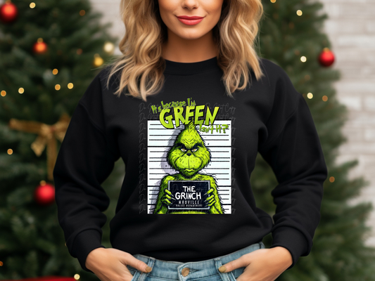Green Mean One It's Because I'm Green Isn't It Mugshot DTF Transfers - KPI1017