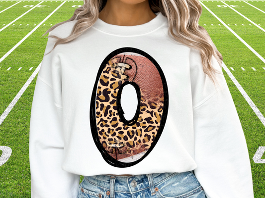 Football Leopard Print Number Zero - 0 - Game Day DTF Transfer - KPI1370